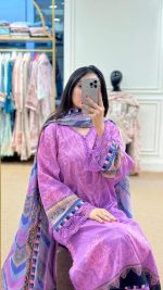 Digital Printed 3 Piece | China Microstich Ari Work Dress - Image 33