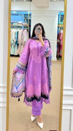 Digital Printed 3 Piece | China Microstich Ari Work Dress - Image 35