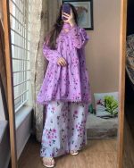 Premium Cotton Printed Three Piece | Afsan Print & Lace Work - Image 3