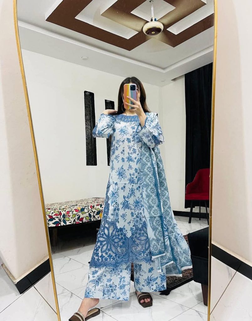 Cotton Embroidery Three Piece for Women with Full Body Embroidery Work