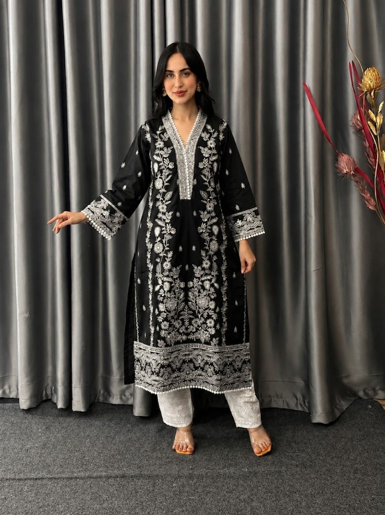 Premium Cotton Two Piece with Embroidery Work