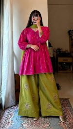 Digital Printed 3 Piece China Microstich Ari Work Dress for Women