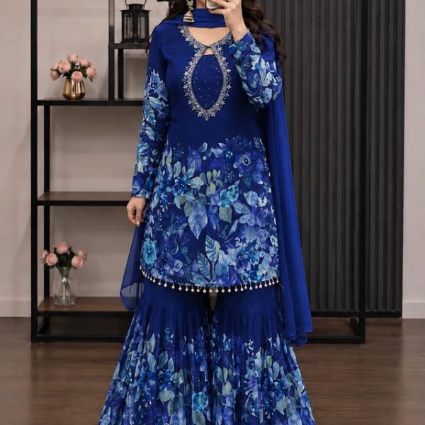 Premium New Design Three Piece with Thai Micro Georgette and Stone Work