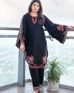 Puja Special Three Piece | VIP Linen Embroidery & Digital Print - Image 7