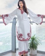 Puja Special Three Piece | VIP Linen Embroidery & Digital Print - Image 2
