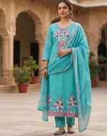 Pakistani Inspired Embroidery Readymade Three Piece | Women’s Dress - Image 3