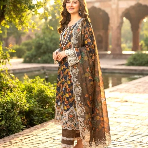 Pakistani Inspired Laser Cut Readymade Three Piece for Women