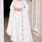 Embroidery Three Piece Soft Cotton Dress for Women